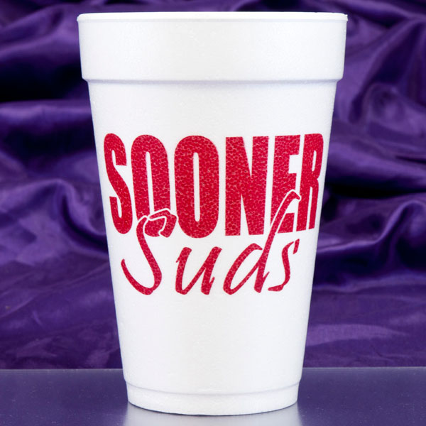 Sooner Suds Foam Cups - Crimson