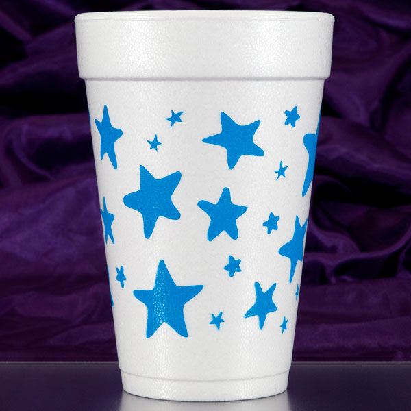 Stars Foam Cups - Blue