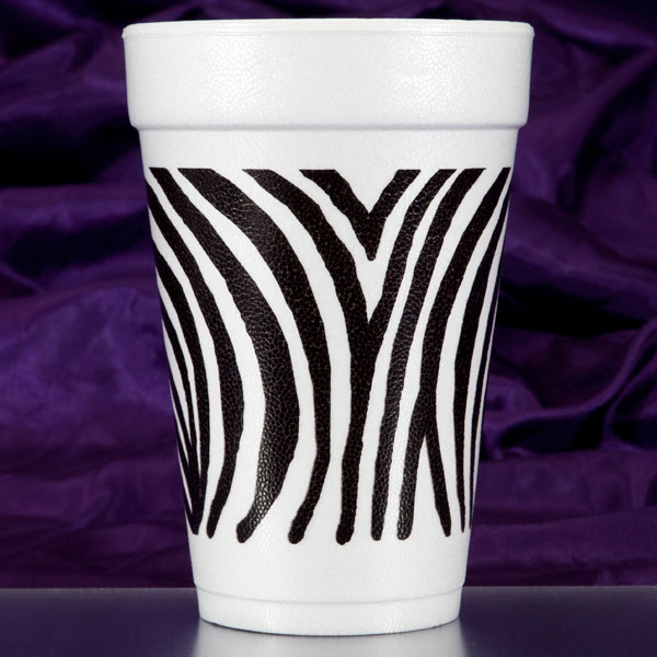 Zebra Foam Cups - Black
