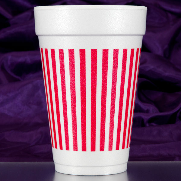 Stripes Foam Cups - Red