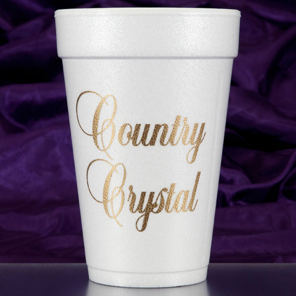 Country Crystal Foam Cups - Gold