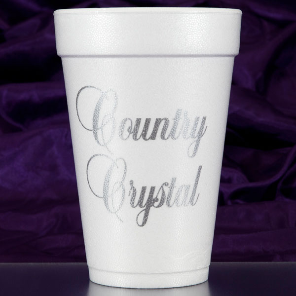 Country Crystal Foam Cups - Silver