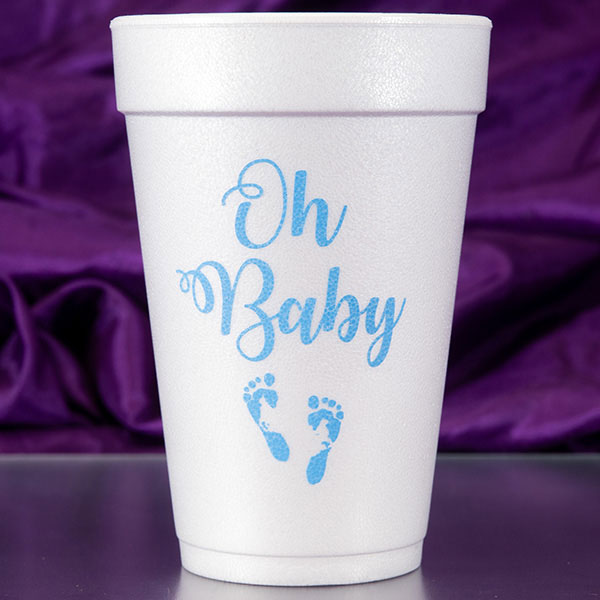 Oh Baby Foam Cups - Blue