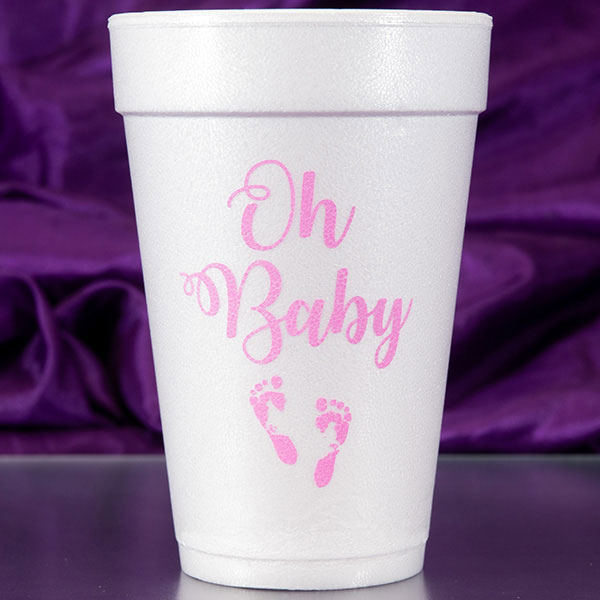 Oh Baby Foam Cups - Pink