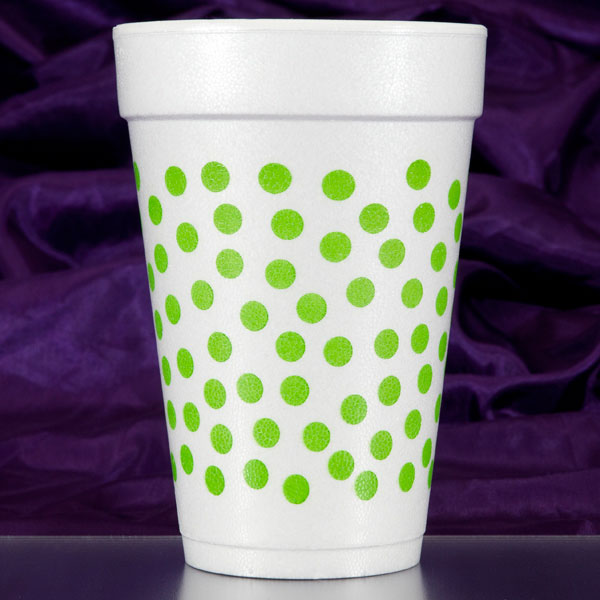 Polka Dots Foam Cups - Lime
