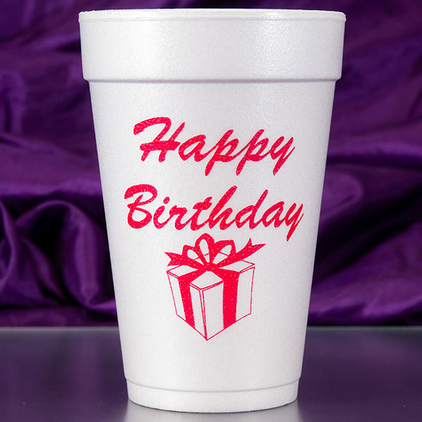 Happy Birthday Foam Cups