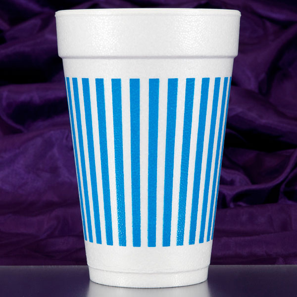 Stripes Foam Cups - Blue