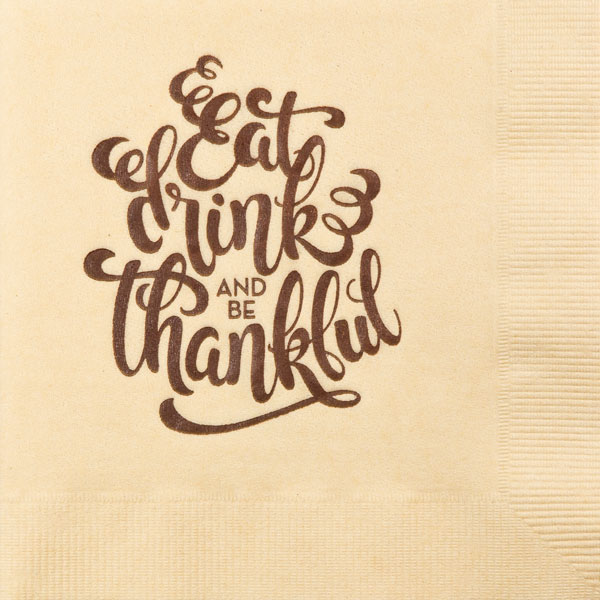 Eat Drink and be Thankful Script Napkins