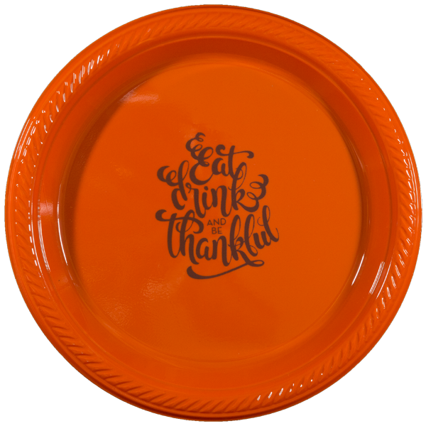 Eat Drink and be Thankful Script Plates