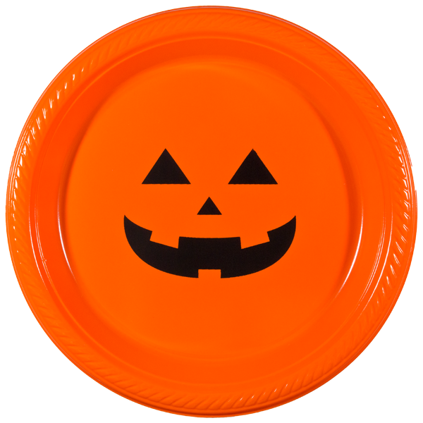 Jack O'Lantern Plastic Halloween Plates