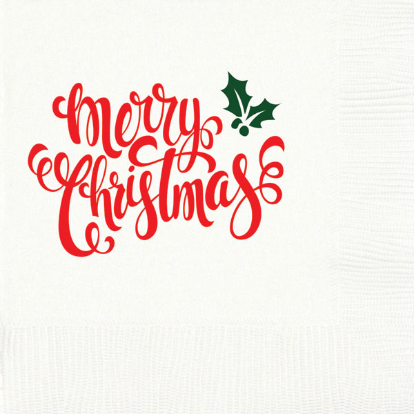 Merry Christmas Script Napkins