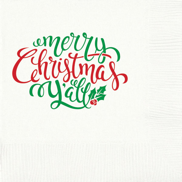 Merry Christmas Y'all Christmas Napkins