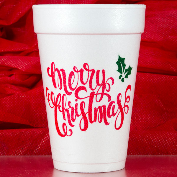 Merry Christmas Script Cups