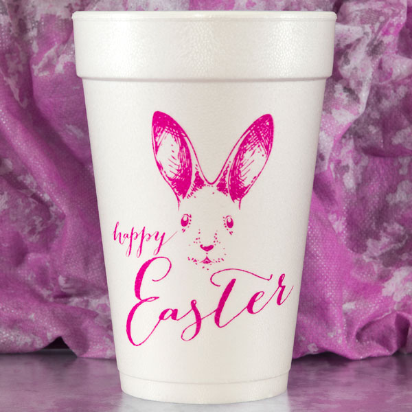 Happy Easter Bunny Face Cups