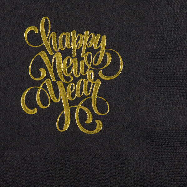 Happy New Year Script Napkins