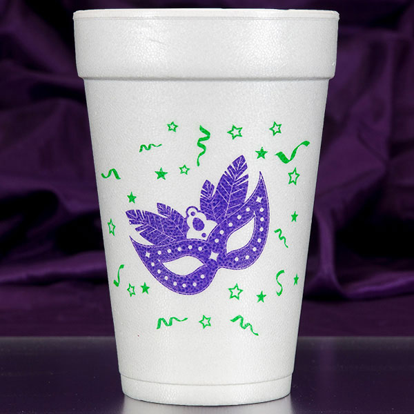 Mardi Gras Mask Foam Cups