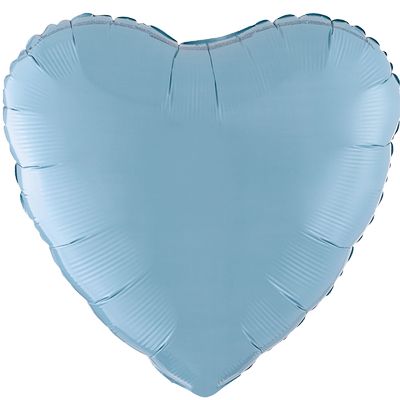 Pastel Blue 18-inch Heart Mylar Balloons - 10ct