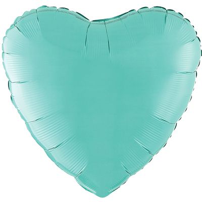 Robins Egg Blue 18-inch Heart Mylar Balloons - 10ct