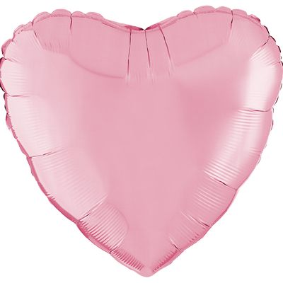 Pastel Pink 18-inch Heart Mylar Balloons - 10ct