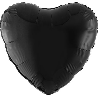 Black 18-inch Heart Mylar Balloons - 10ct