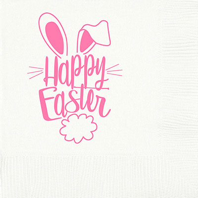 Happy Easter Bunny Ears/Tail Easter Napkins