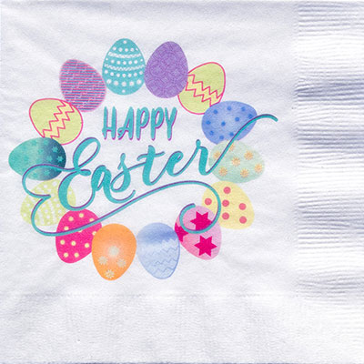 Happy Easter w/Eggs Easter Napkins