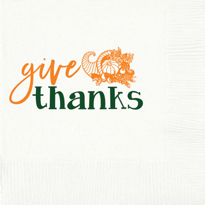 Give Thanks Thanksgiving Napkins