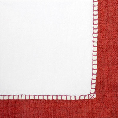 Linen Luncheon Napkins - Red