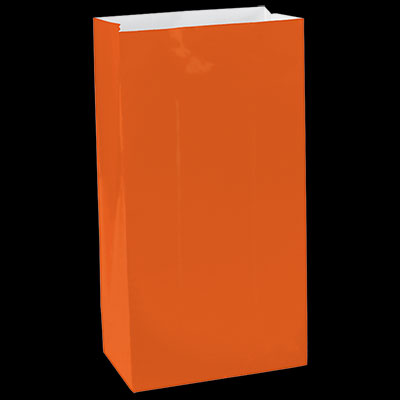 Orange Small Paper Treat Bags - 25ct