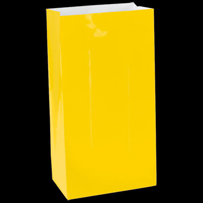 Yellow Small Paper Treat Bags - 25ct