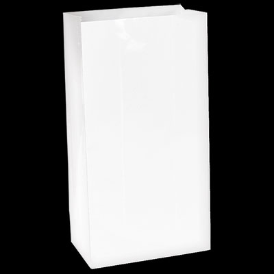 White Small Paper Treat Bags - 25ct
