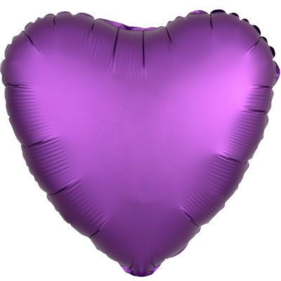 Luxe Purple 18-inch Heart Mylar Balloons - 10ct