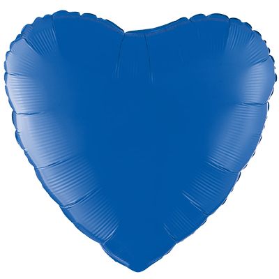 Metallic Blue 18-inch Heart Mylar Balloons - 10ct