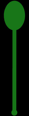 Green Upright Oval 6" Plastic Stir Sticks