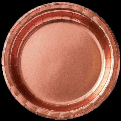 6.875" Metallic Rose Gold Paper Plate