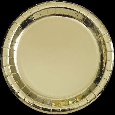 6.875" Metallic Gold Paper Plate
