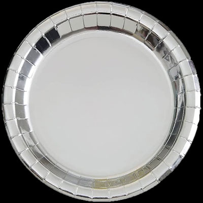 6.875" Metallic Silver Paper Plate
