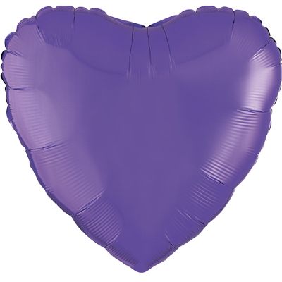 Metallic Purple 18-inch Heart Mylar Balloons - 10ct