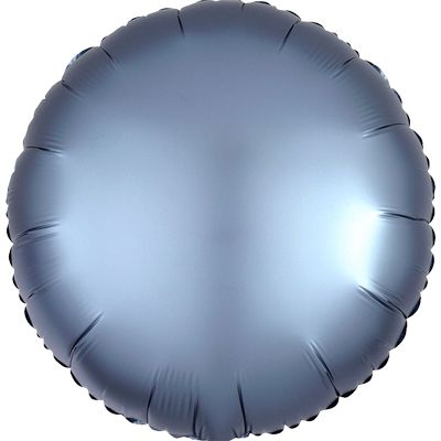 Luxe Steel Blue 18-inch Round Mylar Balloons - 10ct