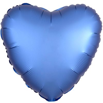 Luxe Azure 18-inch Heart Mylar Balloons - 10ct