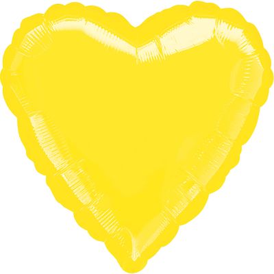 Metallic Yellow 18-inch Heart Mylar Balloons - 10ct