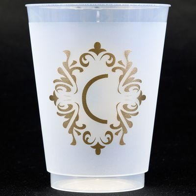 Gold Bellevue Shatterproof Initial Cups - C