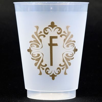 Gold Bellevue Shatterproof Initial Cups - F