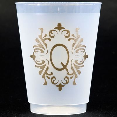 Gold Bellevue Shatterproof Initial Cups - Q