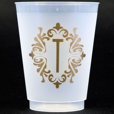Gold Bellevue Shatterproof Initial Cups - T