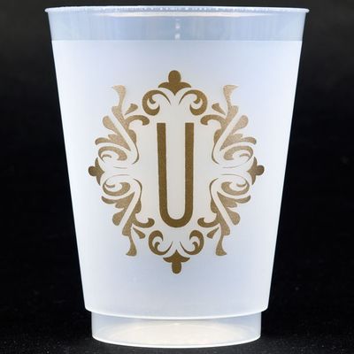 Gold Bellevue Shatterproof Initial Cups - U