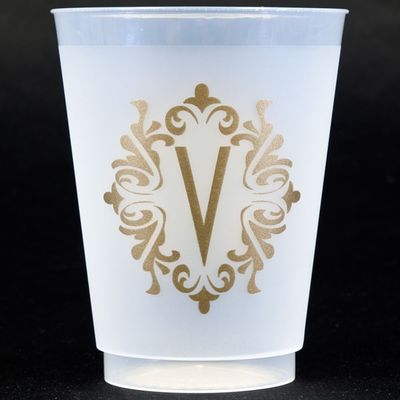 Gold Bellevue Shatterproof Initial Cups - V