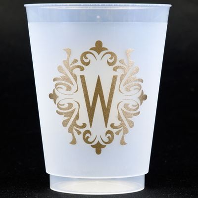 Gold Bellevue Shatterproof Initial Cups - W