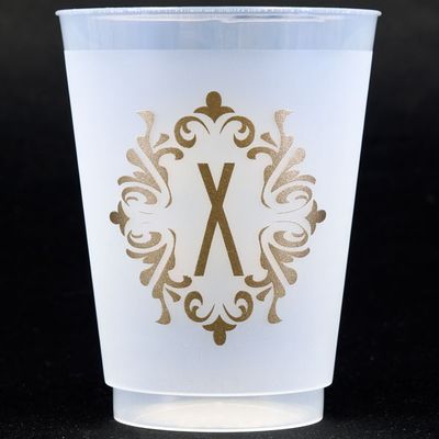 Gold Bellevue Shatterproof Initial Cups - X