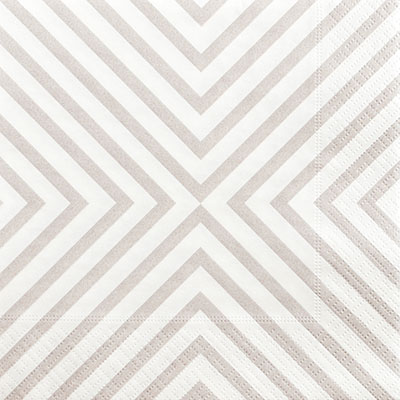 Chevron Luncheon Napkins - Silver